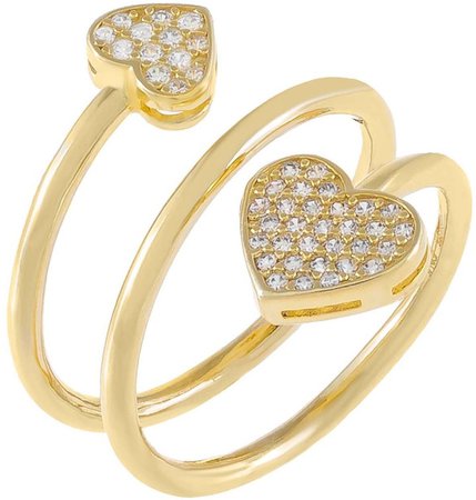 Pave Heart Wrap Ring
