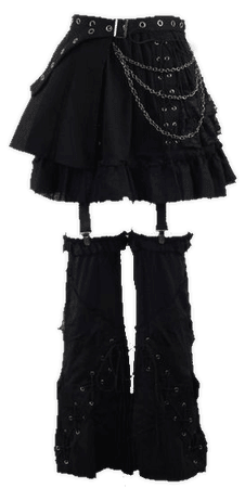 @lollialand- black chain skirt with leg warmers