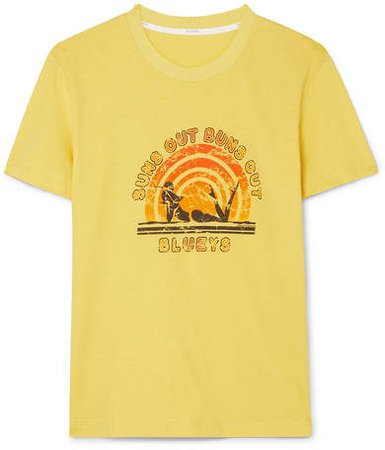 Goldie Printed Cotton-jersey T-shirt - Yellow