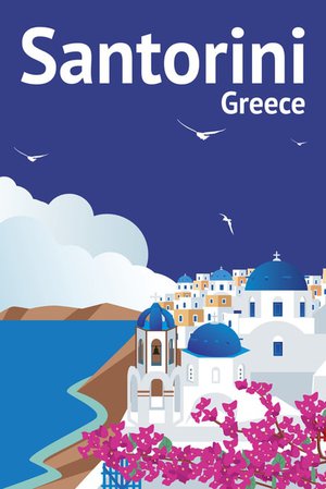 Santorini Greece Retro Travel Art Cool Wall Decor Art Print Poster 12x18 - Poster Foundry