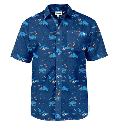dinosaur button up fourth of july