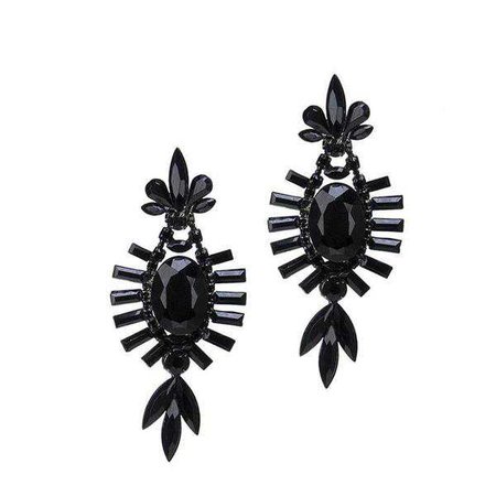 Fashiontage - Black Gothic Statement Earrings - 916770521149