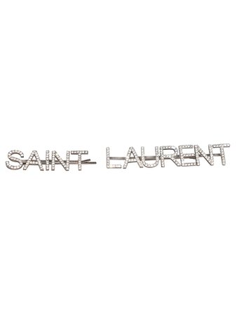 Saint Laurent Saint Laurent Logo Hair Clips - Silver - 11066069 | italist