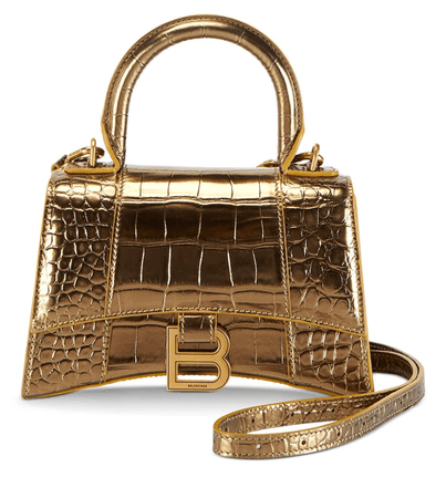 Balenciaga Hourglass Xs Top Handle Bag - Gold