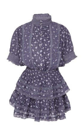 Alfie Button-Up Ruffled Cotton Mini Dress by LoveShackFancy | Moda Operandi
