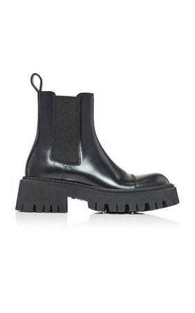 Tractor Leather Platform Ankle Boots By Balenciaga | Moda Operandi