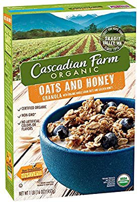 Amazon.com: Cascadian Farm Organic Granola, Oats and Honey Cereal, 6 Boxes, 16 oz: Granola Breakfast Cereals