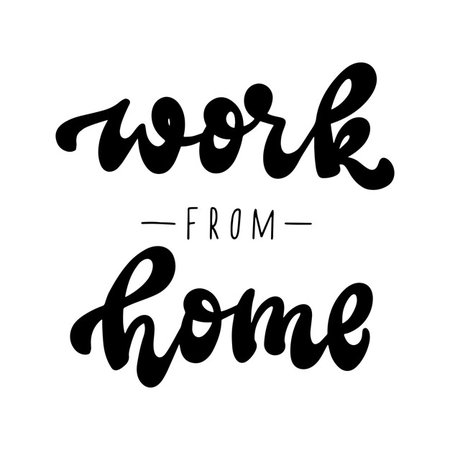 Work from home lettering quote | Premium Vector