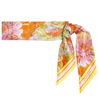 Dolce&Gabbana - Floral silk twill scarf | Mytheresa