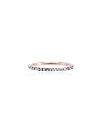 Shop Ileana Makri rose gold thread band P-D ring with Express Delivery - FARFETCH