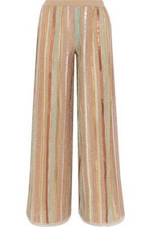 Missoni | Sequined striped Lurex wide-leg pants | NET-A-PORTER.COM