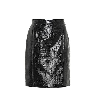 Embossed faux leather skirt