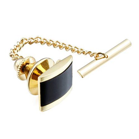 Amazon.com: HAWSON Tie Tack for Men Tie Clip Pin with Black Stone Business (Gold): Jewelry