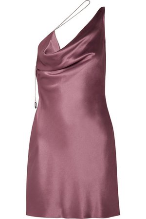 Cushnie | one-shoulder silk-charmeuse mini dress