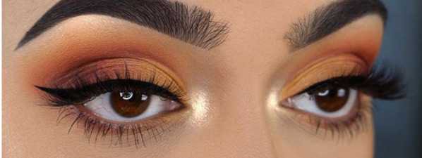 warm peach eye makeup