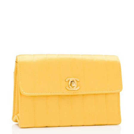 Chanel Vintage Yellow Vertical Quilted Satin Mini Flap Bag (Preloved) – Madison Avenue Couture
