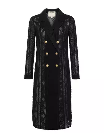 L'AGENCE - Dottie Lace Trench Coat in Black