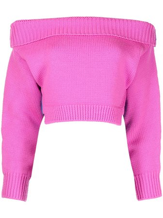 Shop Monse cropped off-shoulder jumper with Express Delivery - FARFETCH