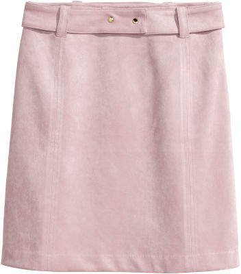 Faux Suede Skirt - Pink