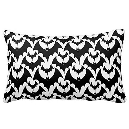 Standard Pillowcase Decorative Black And White Bats Goth Halloween Pattern Pillow Sham 20X36 Inches: Gateway
