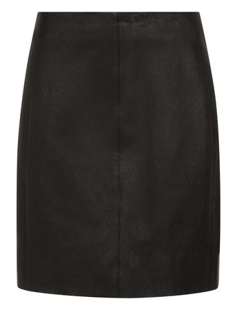 Holt Stretch Leather Skirt in Black | JOSEPH