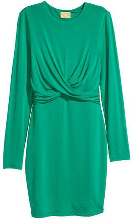 Draped Jersey Dress - Green