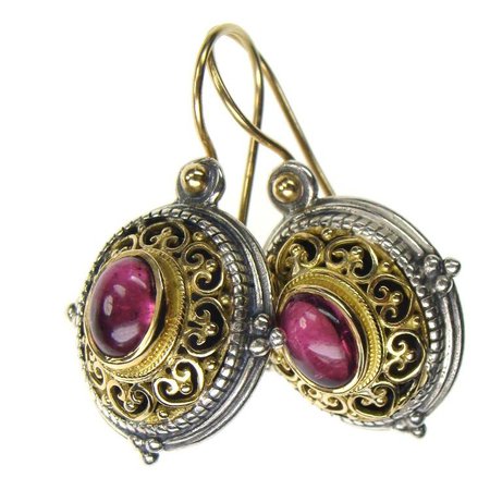 Oval Vaulted Filigree Greek Earrings by Gerochristo: Athena Gaia Greek Jewelry