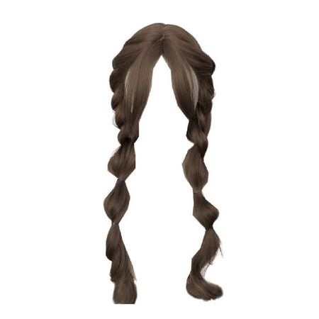 long brown hair curtain bangs french bubble braids braided pigtails hairstyle