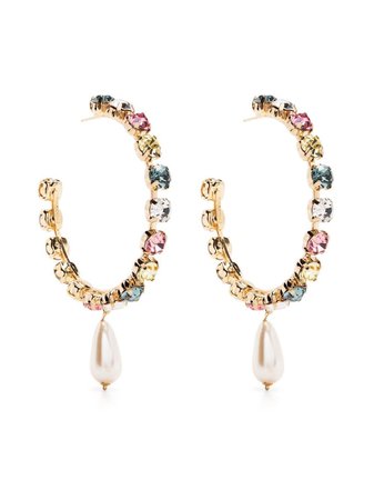 Rosantica Pastello crystal-embellished Hoop Earrings - Farfetch