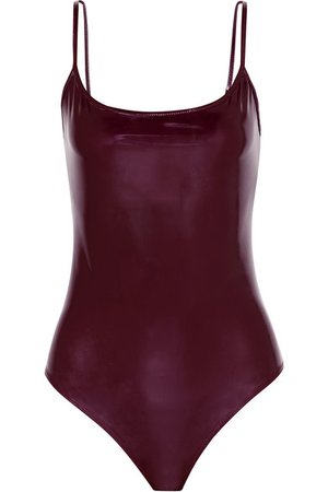 Alix | Reeve stretch-vinyl thong bodysuit | NET-A-PORTER.COM