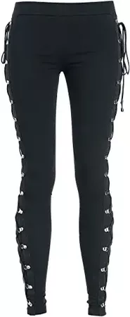 xxxiticat Sexy Black Satin Side Lacing Solid Pants Long Bodycon High Waist Bandage Slim Thick Lace Up Leggings