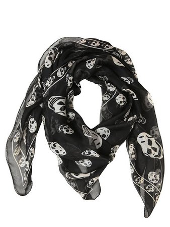 mcqueen skull scarf black
