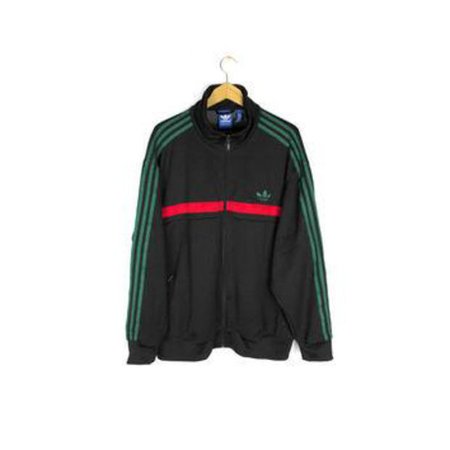 ADIDAS track jacket - black + green + red - mens XXL on Wanelo