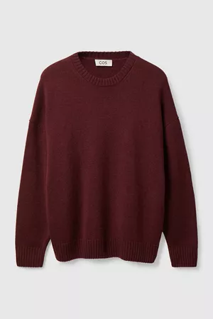 RELAXED-FIT WOOL JUMPER - BURGUNDY - Jumpers - COS PL