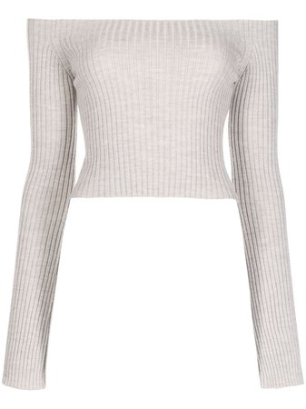 Shop Chloé ribbed-knit boat-neck top with Express Delivery - FARFETCH