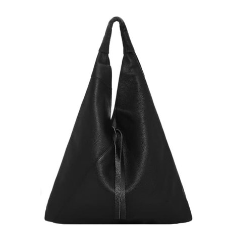 Black Pebbled Boho Leather Bag | Sostter | Wolf & Badger