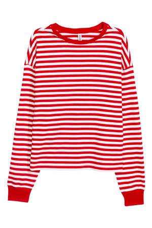 Striped jersey top | Red/White striped | LADIES | H&M ZA