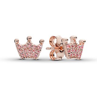 PANDORA Rose Earrings Pink Enchanted Crowns | PANDORA | Jewelry | Jared