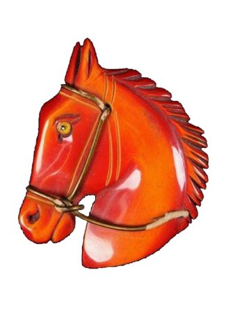 red horse brooch