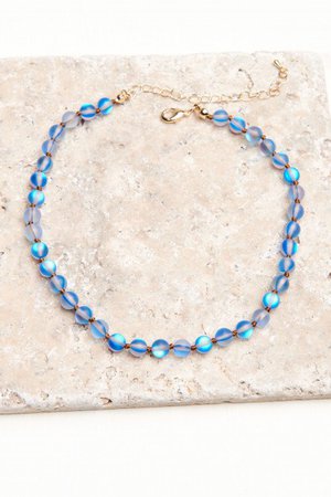 Loyal Small Aura Beads Necklace in Blue - Earthbound Trading Co.