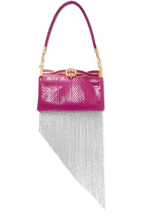 Gucci | Broadway crystal-embellished elaphe tote | NET-A-PORTER.COM