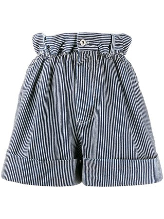 Miu Miu Striped Paperbag Shorts