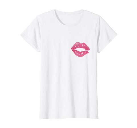 Amazon.com: Womens Lips Kiss Cute Valentines Day Stylish Love Graphic Top T-Shirt: Clothing