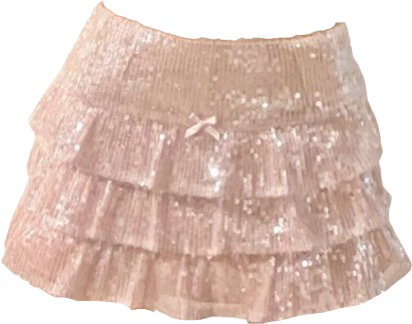 pink sequin skirt