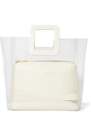 STAUD | Shirley PVC and croc-effect leather tote | NET-A-PORTER.COM