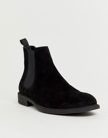 Office mannage chelsea boots in black suede | ASOS