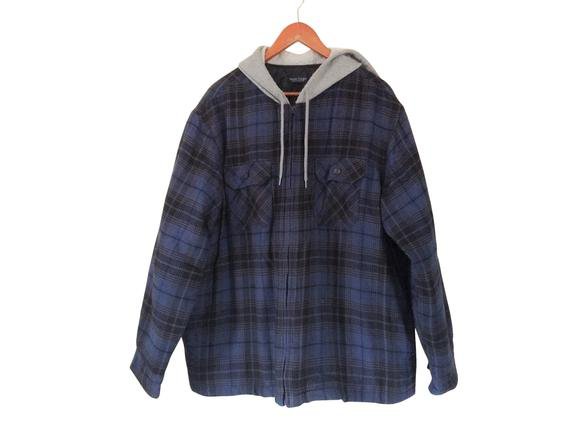 Flannel jacket with hood
