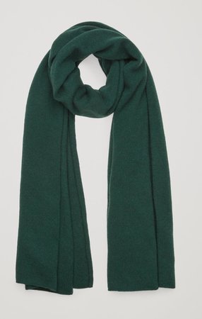 cos mens forest green cashmere scarf