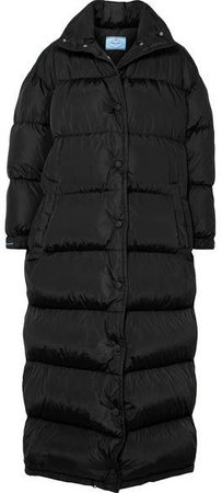 Quilted Shell Coat - Black