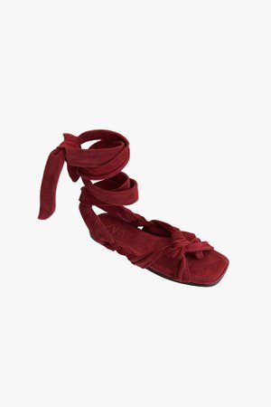 TIED FLAT LEATHER SANDALS | ZARA United States